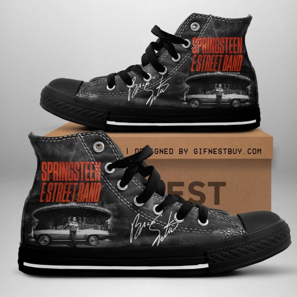 Bruce Springsteen High Top Canvas Shoes - HOATT 3596