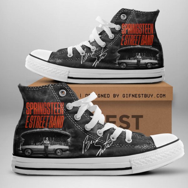 Bruce Springsteen High Top Canvas Shoes - HOATT 3596