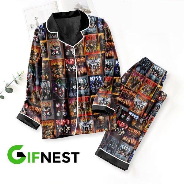 Kiss Band Button Down Pajamas Set - HOATT 3660