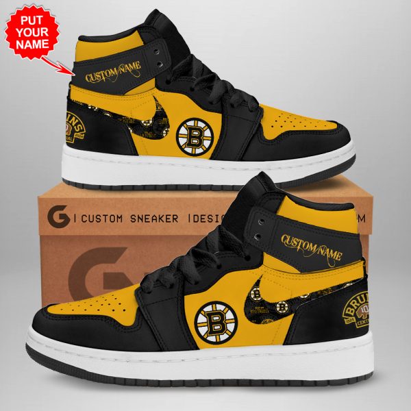 Personalized Boston Bruins AJ 1 Sneaker - TANTN 1711