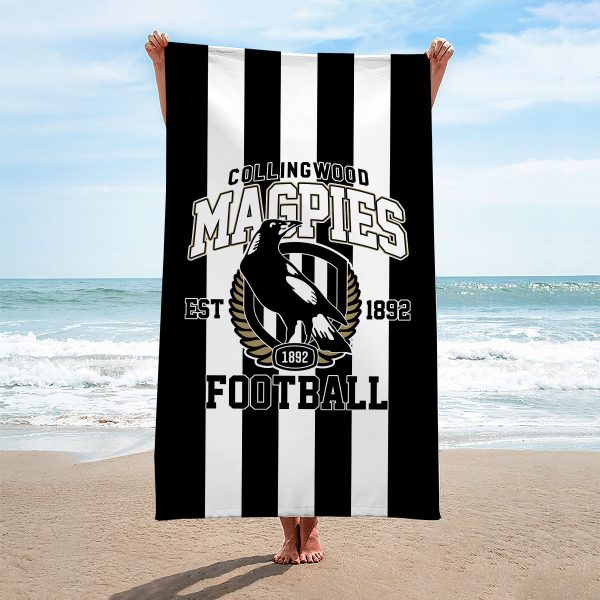 Collingwood FC Rectangle Beach Towel - VANDH 508