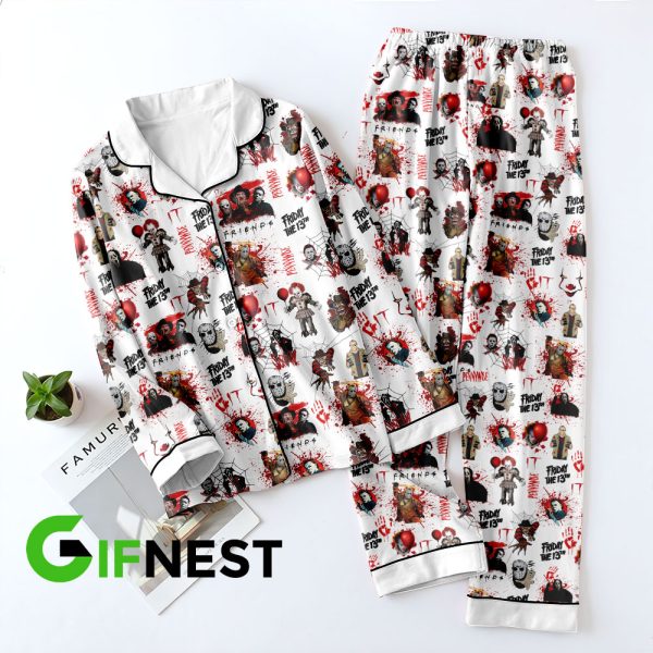 Horror Movies Button Down Pajamas Set - VANDH 666