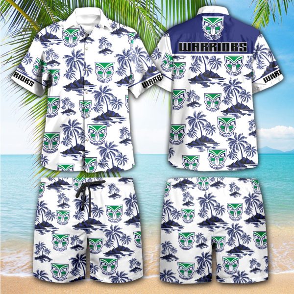 New Zealand Warriors 3D Hawaiian Shirt Shorts - VANDH 588