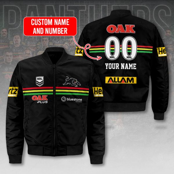 Personalized Penrith Panthers 3D Bomber Jacket - VANDH 512