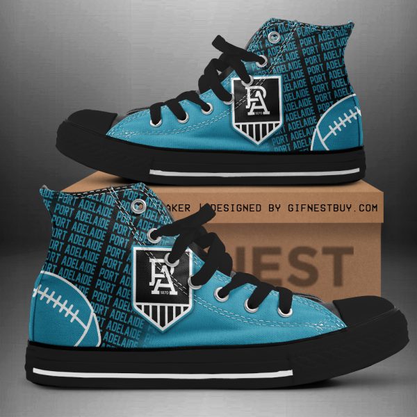 Port Adelaide FC High Top Canvas Shoes - TANTN 1860