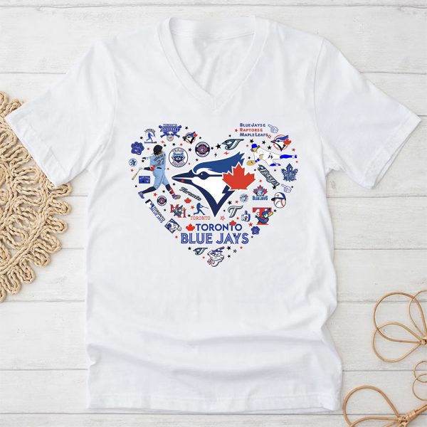 Toronto Blue Jays 3D Women’s V-neck T-Shirt - TANTN 1642