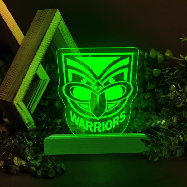 New Zealand Warriors Led Light with Wooden Base (7 Colors) - VANDH 641