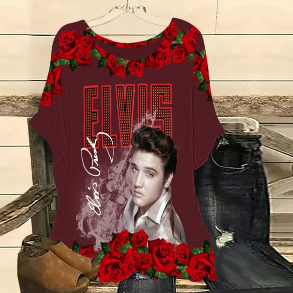 Elvis Presley Women's Bat Sleeve Shirt - ANHNV 1823