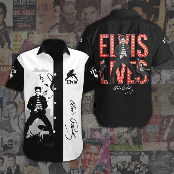 Elvis Presley Short Sleeve Dress Shirt - ANHNV 1859