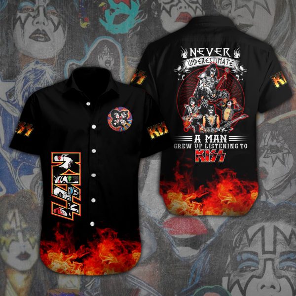 Kiss Band Short Sleeve Dress Shirt - ANHNV 1895