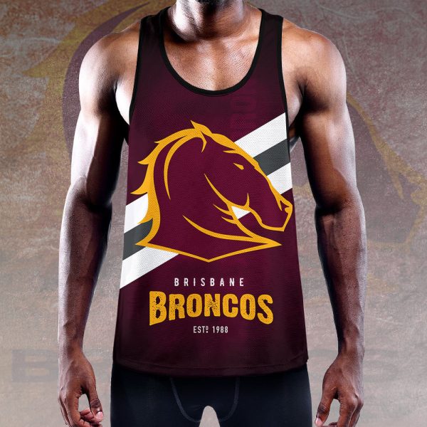 Brisbane Broncos Y-Back Muscle Tank Top - VANDH 1131