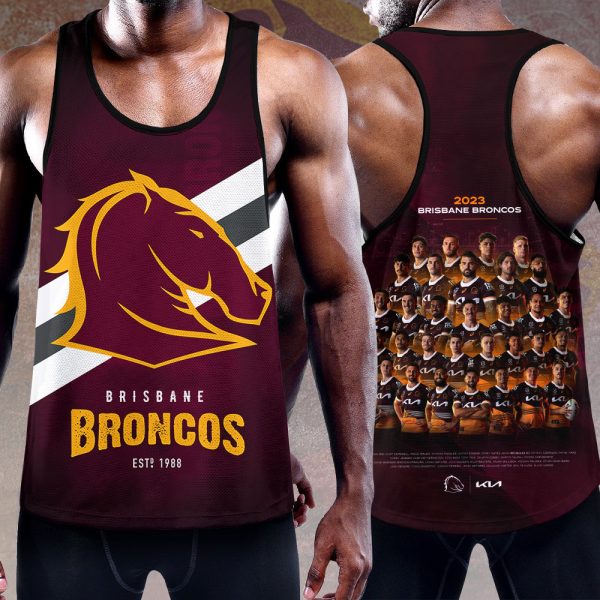 Brisbane Broncos Y-Back Muscle Tank Top - VANDH 1131