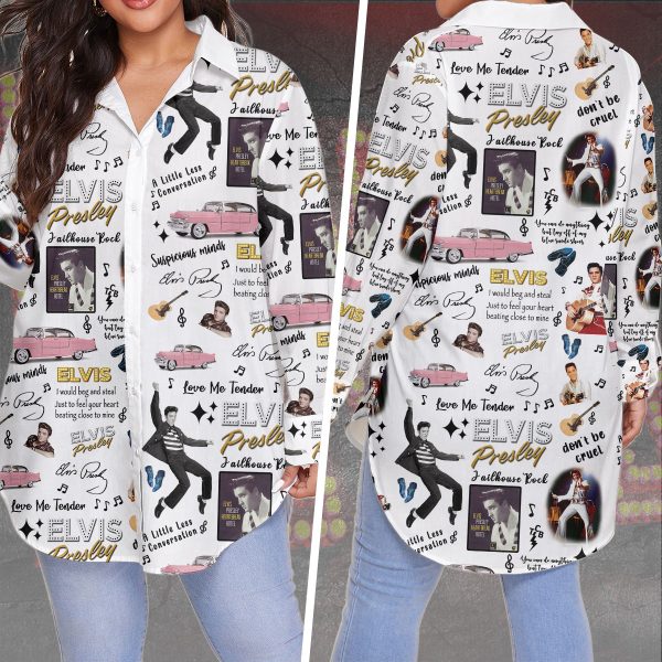 Elvis Presley Women's Shirt With Long Sleeve (Plus Size) - VANDH 919.1