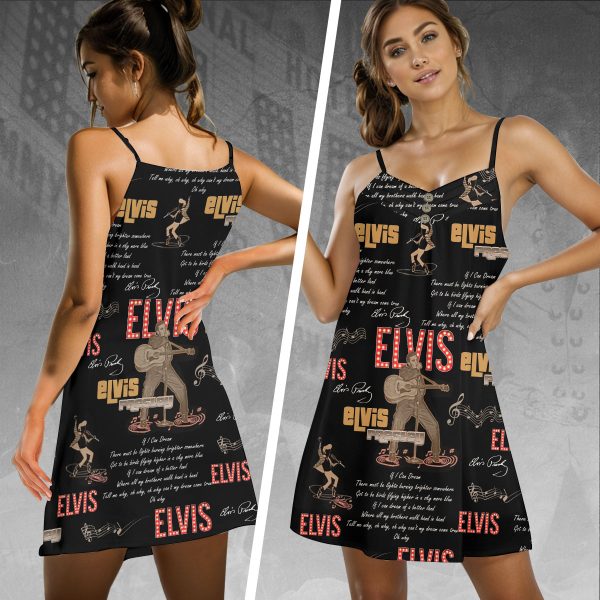 Elvis Presley Women's V-neck Sleeveless Cami Dress - VANDH 892