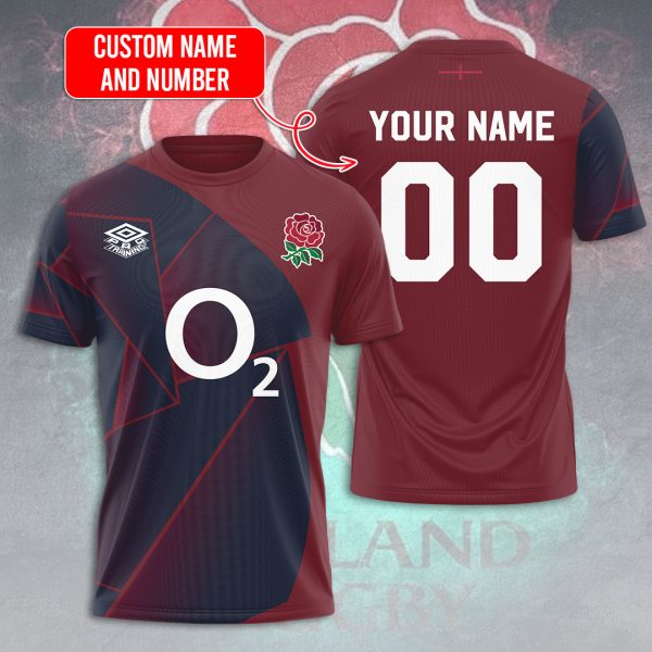 Personalized England National Rugby Union Team 3D Apparel - VANDH 901