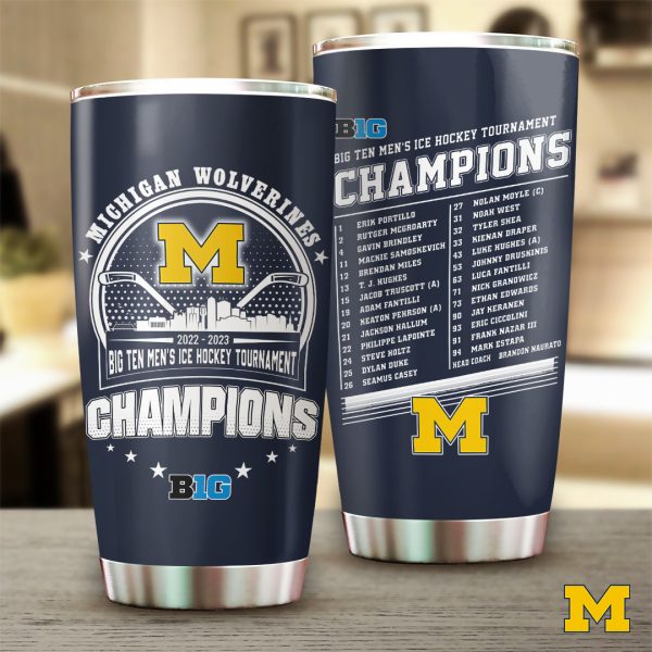 Michigan Wolverines Hockey Tumbler Cup - TANTN 2317