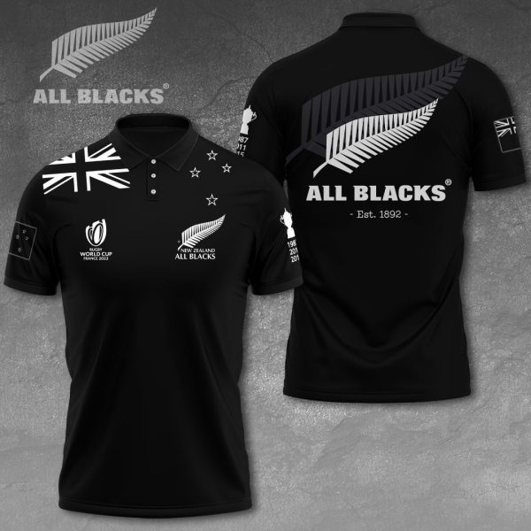 New Zealand National Rugby Union Team All Blacks 3D Polo Shirt - VANDH 1036