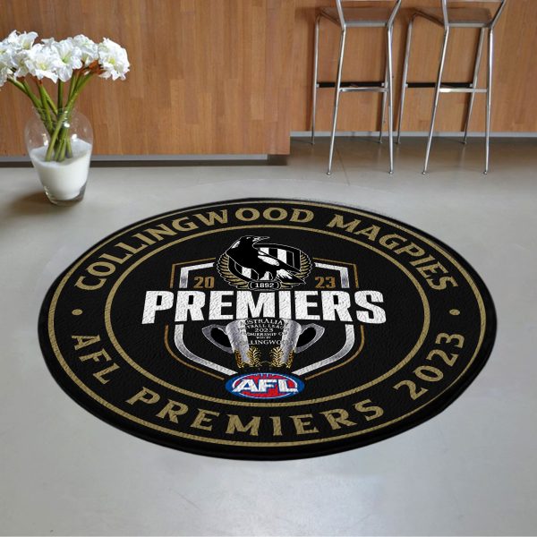 2023 AFL Premiers Collingwood FC Foldable Round Rug - VANDH 1151