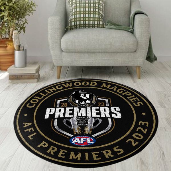 2023 AFL Premiers Collingwood FC Foldable Round Rug - VANDH 1151