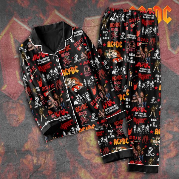 AC/DC Button Down Pajamas Set – TANTN 2808