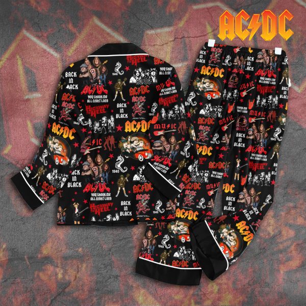 AC/DC Button Down Pajamas Set – TANTN 2808