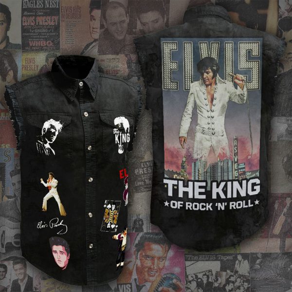 Elvis Presley 3D Lightweight Sleeveless Denim Shirt - ANHNV 3007