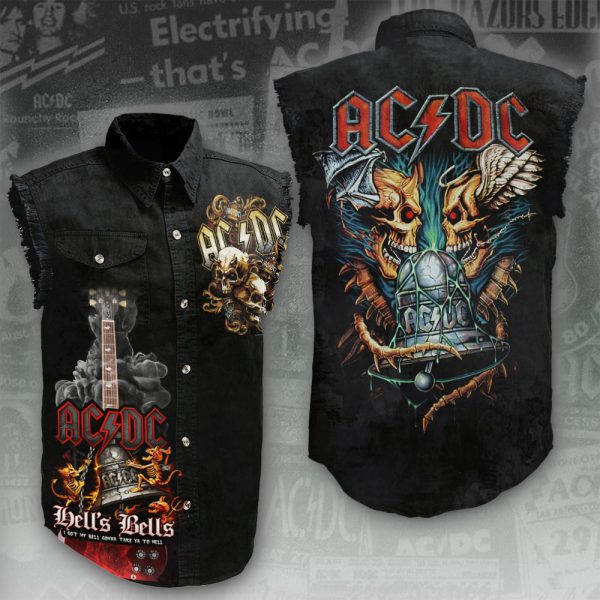 AC/DC 3D Lightweight Sleeveless Denim Shirt - ANHNV 3019