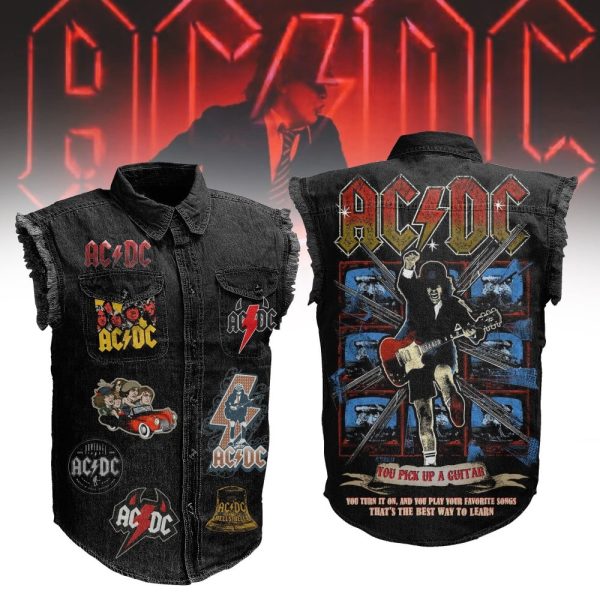 AC/DC 3D Lightweight Sleeveless Denim Shirt - ANHNV 3024