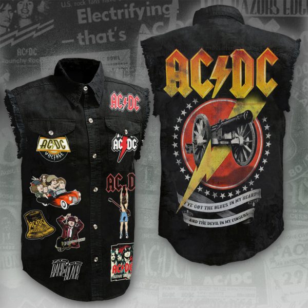 AC/DC 3D Lightweight Sleeveless Denim Shirt - ANHNV 3025