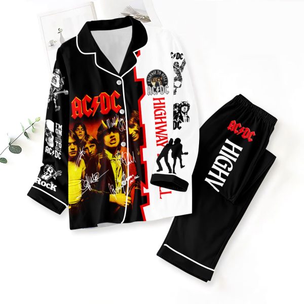 AC/DC Button Down Pajamas Set – ANHNV 3042