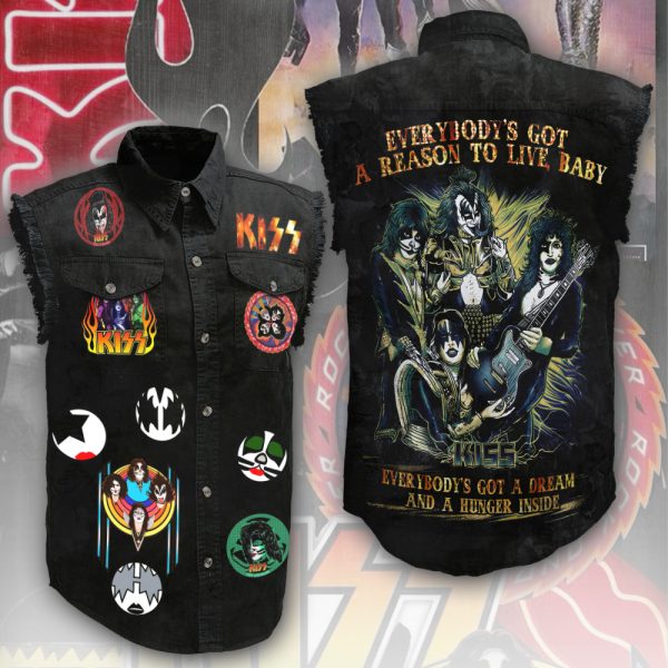 Kiss Band 3D Lightweight Sleeveless Denim Shirt - ANHNV 3044