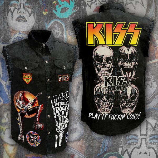 Kiss Band 3D Lightweight Sleeveless Denim Shirt - ANHNV 3126