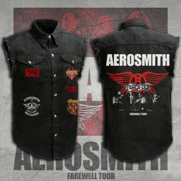 Aerosmith 3D Lightweight Sleeveless Denim Shirt - TANTN 2736