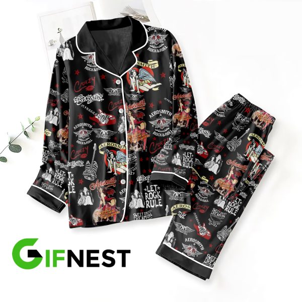 Aerosmith Button Down Pajamas Set – TANTN 2811