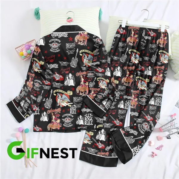 Aerosmith Button Down Pajamas Set – TANTN 2811