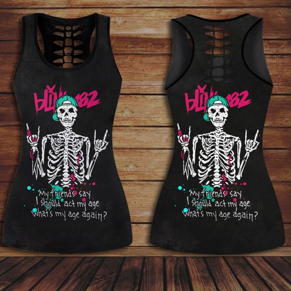 Blink-182 Hollow Tank Top Leggings - VANDH 1254