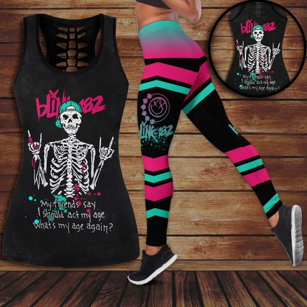 Blink-182 Hollow Tank Top Leggings - VANDH 1254