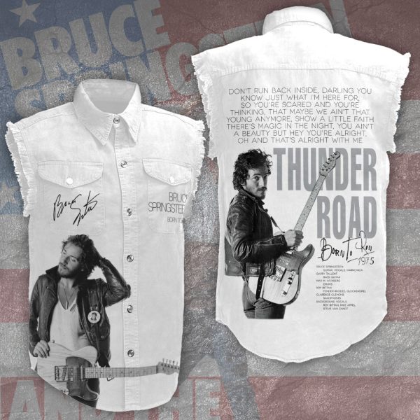 Bruce Springsteen 3D Lightweight Sleeveless Denim Shirt - HOATT 3839