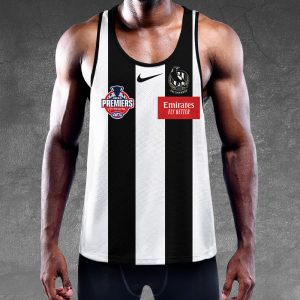 2023 AFL Premiers Collingwood FC Y-Back Muscle Tank Top - VANDH 1139