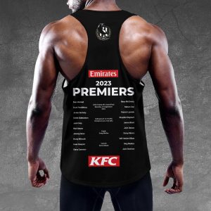 2023 AFL Premiers Collingwood FC Y-Back Muscle Tank Top - VANDH 1139