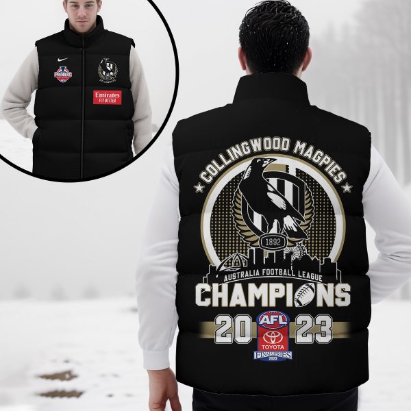 2023 AFL Premiers Collingwood FC 2D Sleeveless Jacket - TANTN 2752