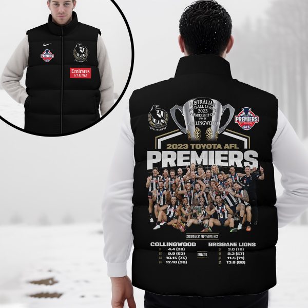 2023 AFL Premiers Collingwood FC 2D Sleeveless Jacket - TANTN 2753