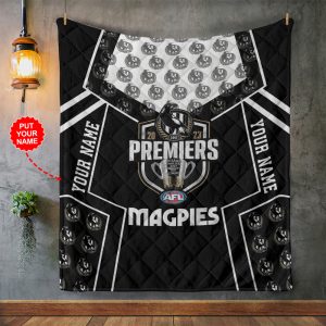 Personalized 2023 AFL Premiers Collingwood FC Quilt Blanket - TANTN 2742