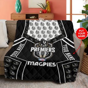 Personalized 2023 AFL Premiers Collingwood FC Quilt Blanket - TANTN 2742