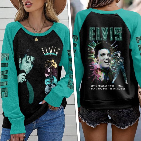 Elvis Presley Round Neck Raglan Sleeve Sweatshirt – VANDH 1394