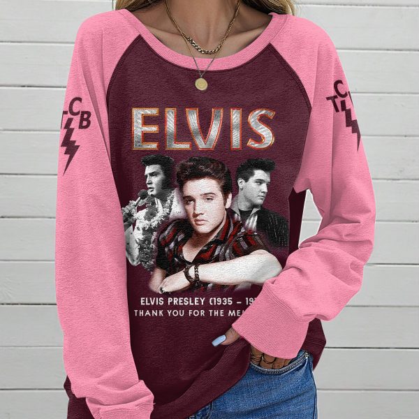 Elvis Presley Round Neck Raglan Sleeve Sweatshirt – VANDH 1414