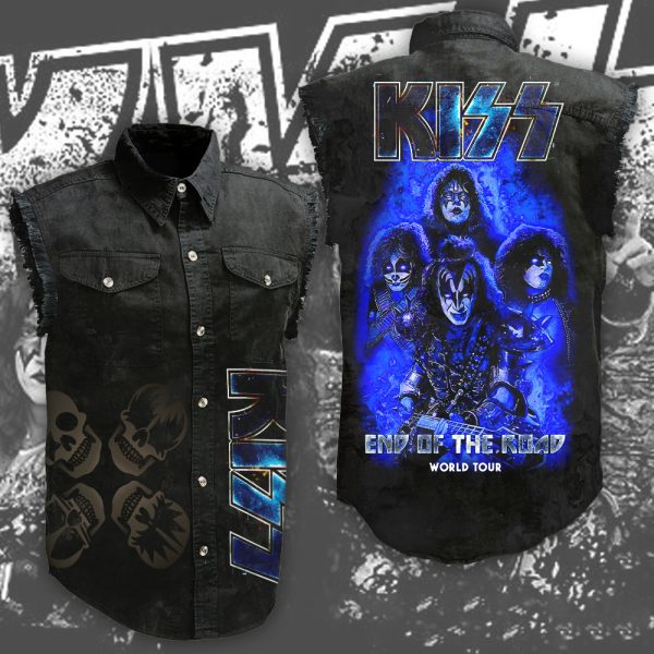 Kiss Band 3D Lightweight Sleeveless Denim Shirt - NGHIAVT 0786