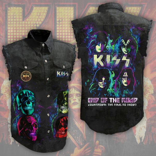 Kiss Band 3D Lightweight Sleeveless Denim Shirt - NGHIAVT 0788