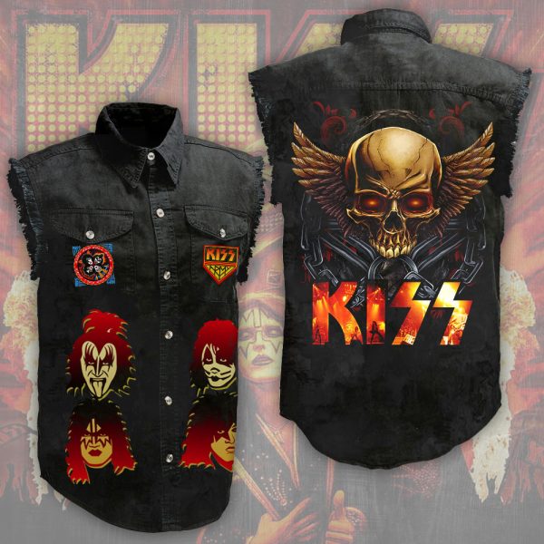 Kiss Band 3D Lightweight Sleeveless Denim Shirt - ANHNV 3023