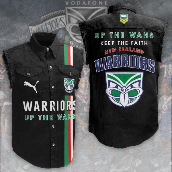 New Zealand Warriors 3D Lightweight Sleeveless Denim Shirt - VANDH 1345